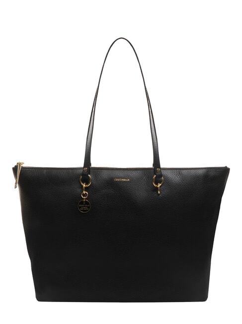 COCCINELLE ALPHA Borsa shopping in pelle martellata Nero - Borse Donna