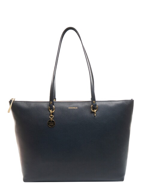 COCCINELLE ALPHA Borsa shopping in pelle martellata midnight blue - Borse Donna