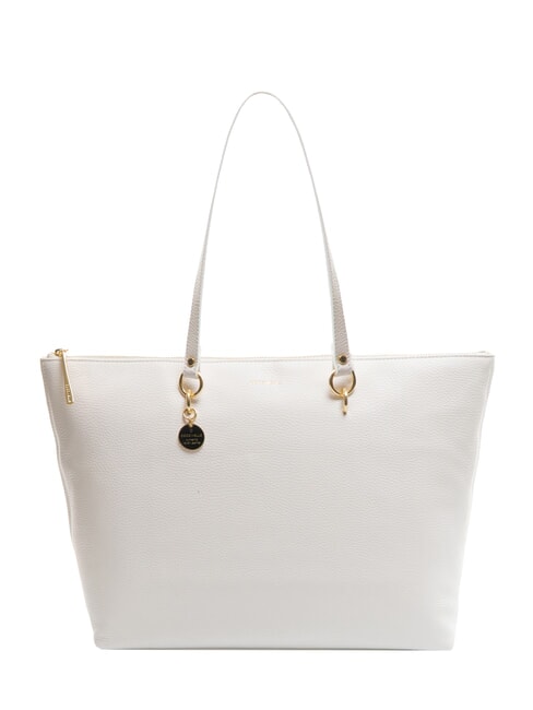 COCCINELLE ALPHA Borsa shopping in pelle martellata brillant white - Borse Donna