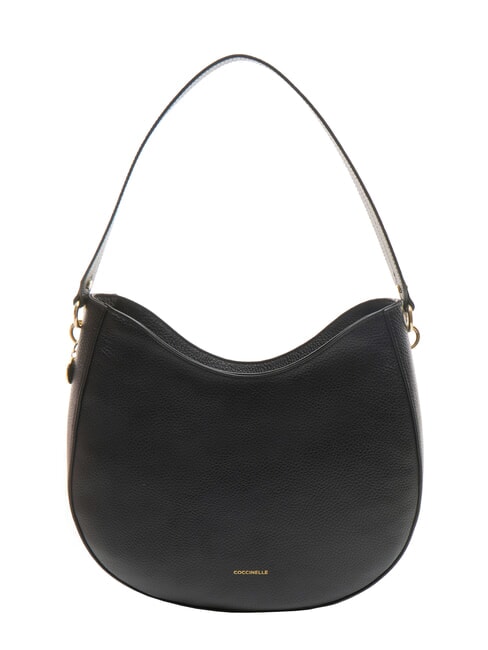 COCCINELLE ALPHA Borsa sottospalla in pelle martellata Nero - Borse Donna