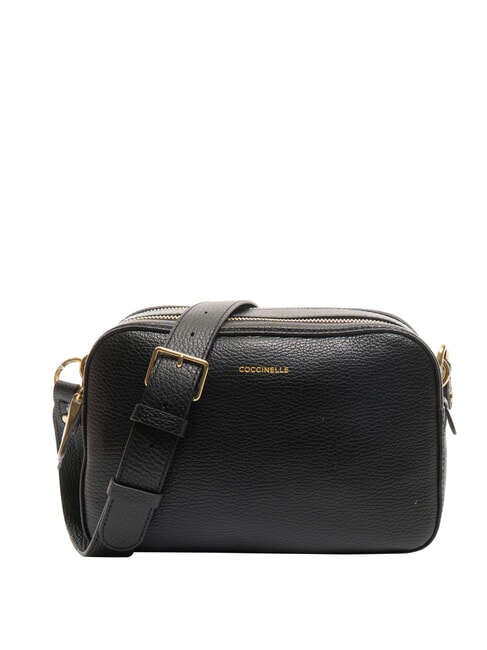 COCCINELLE ALPHA Borsa camera case in pelle martellata Nero - Borse Donna