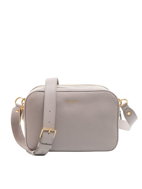 COCCINELLE ALPHA Borsa camera case in pelle martellata light grey - Borse Donna