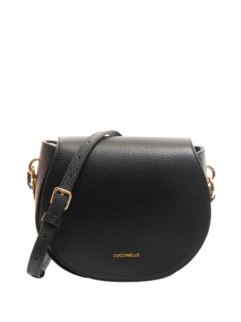 COCCINELLE ALPHA Borsa mini tracolla pelle martellata Nero - Borse Donna