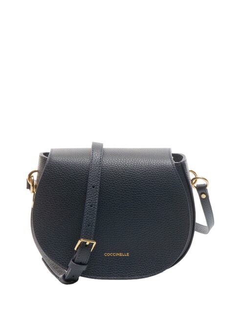 COCCINELLE ALPHA Borsa mini tracolla pelle martellata midnight blue - Borse Donna