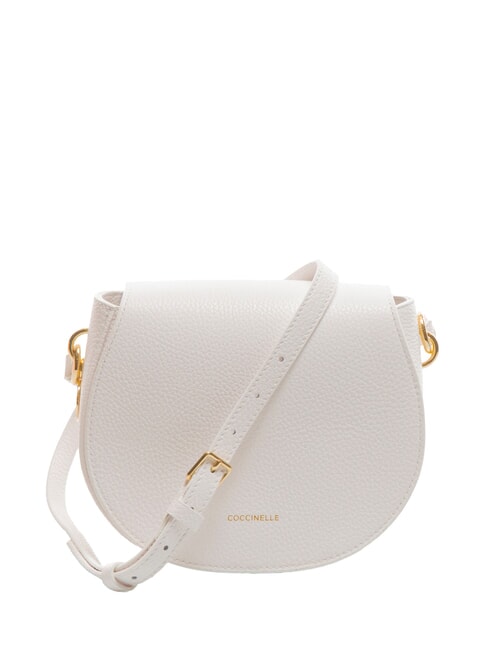 COCCINELLE ALPHA Borsa mini tracolla pelle martellata brillant white - Borse Donna