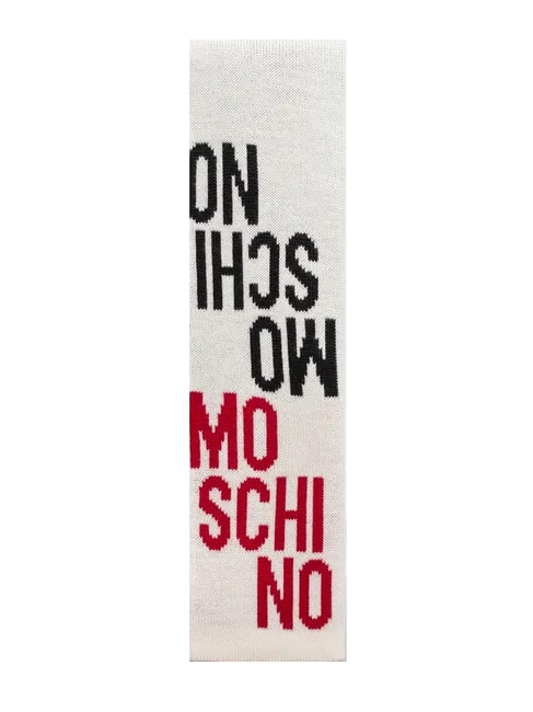 MOSCHINO LOGO BICOLOR Sciarpa misto lana panna - Sciarpe