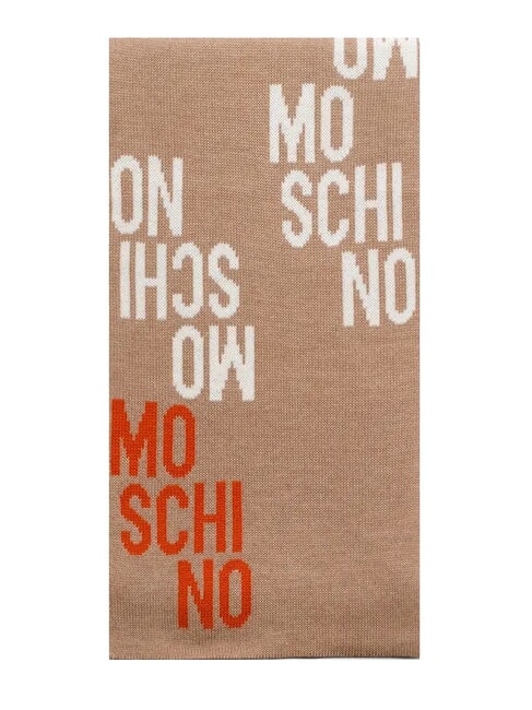 MOSCHINO LOGO BICOLOR Sciarpa misto lana beige - Sciarpe