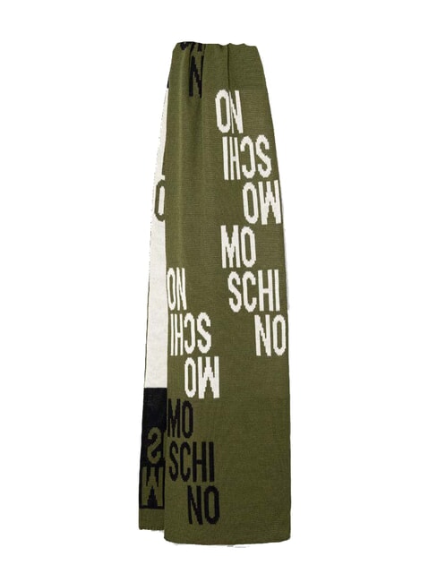 MOSCHINO LOGO BICOLOR Sciarpa misto lana oliva - Sciarpe