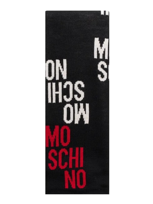 MOSCHINO LOGO BICOLOR Sciarpa misto lana nero - Sciarpe