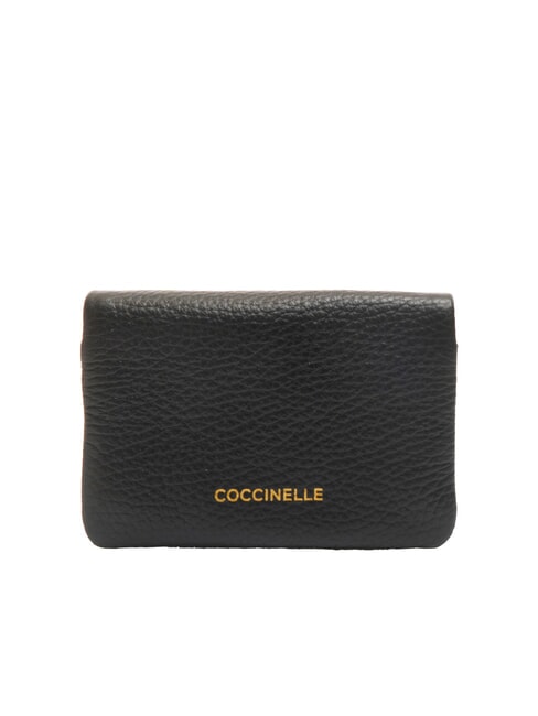 COCCINELLE SOFTY Portacarte in pelle martellata Nero - Portafogli Donna