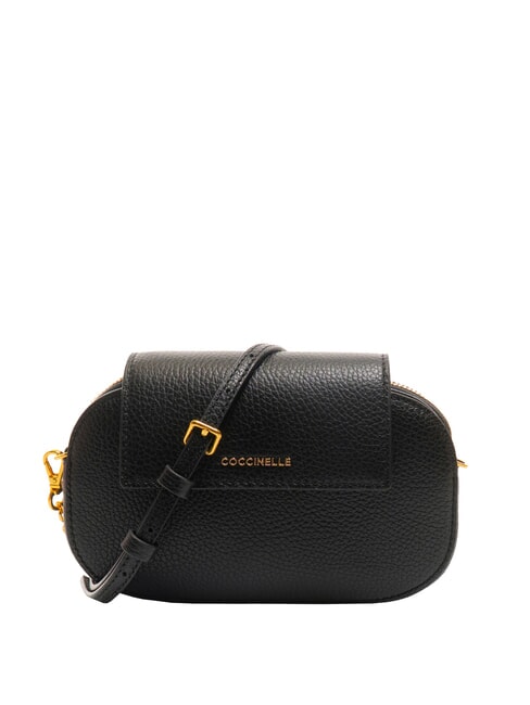 COCCINELLE FAINT Borsa mini in pelle martellata Nero - Borse Donna