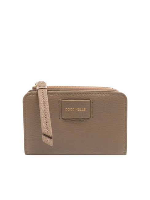 COCCINELLE VOILE Portafoglio medio in pelle martellata warm taupe - Portafogli Donna