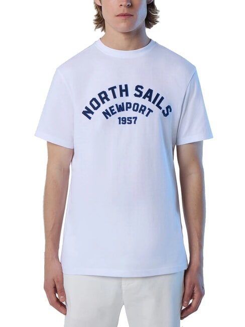 NORTH SAILS NEWPORT T-shirt in cotone logo arco white - T-shirt Uomo