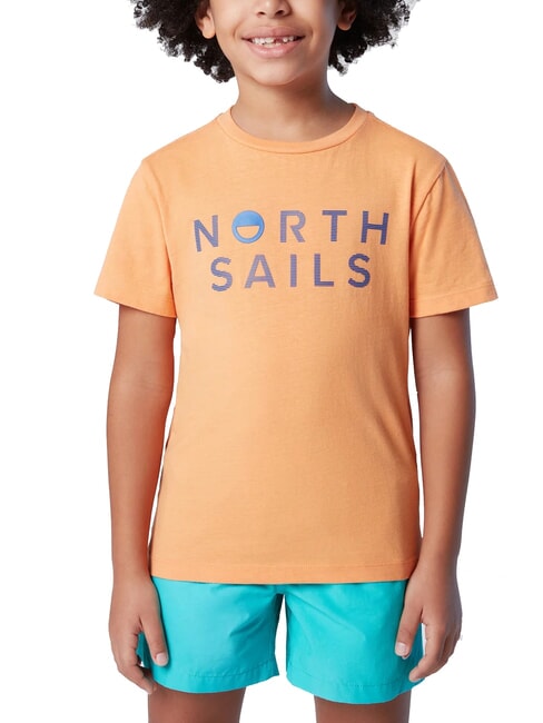 NORTH SAILS STRIPED KIDS T-shirt a maniche corte tangerine - T-shirt Bambino
