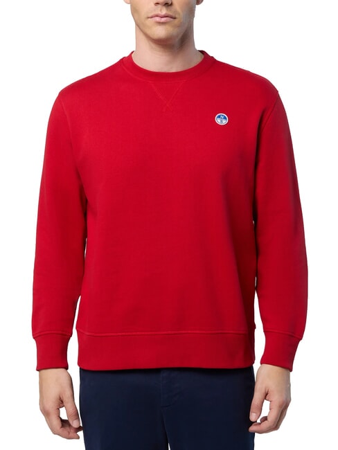 NORTH SAILS ROUND LOGO Felpa girocollo in cotone red lava - Felpe Uomo
