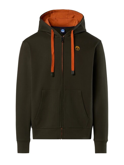 NORTH SAILS LOGO Felpa full zip con cappuccio forest green - Felpe Uomo