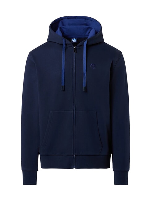 NORTH SAILS LOGO Felpa full zip con cappuccio navy blue - Felpe Uomo