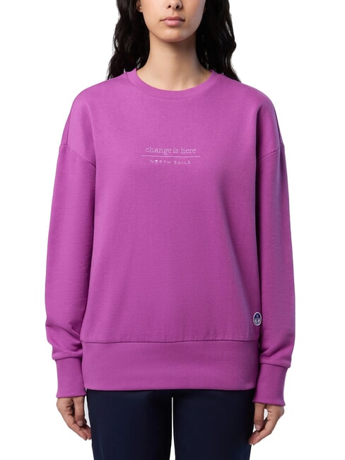 NORTH SAILS BASIC Felpa girocollo in cotone mauve - Felpe Donna