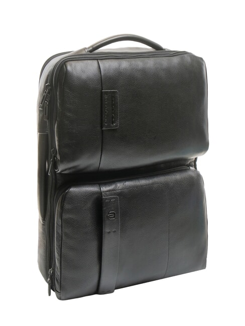 PIQUADRO P15 PLUS Zaino in pelle porta pc 17" Nero - Zaini da lavoro porta PC
