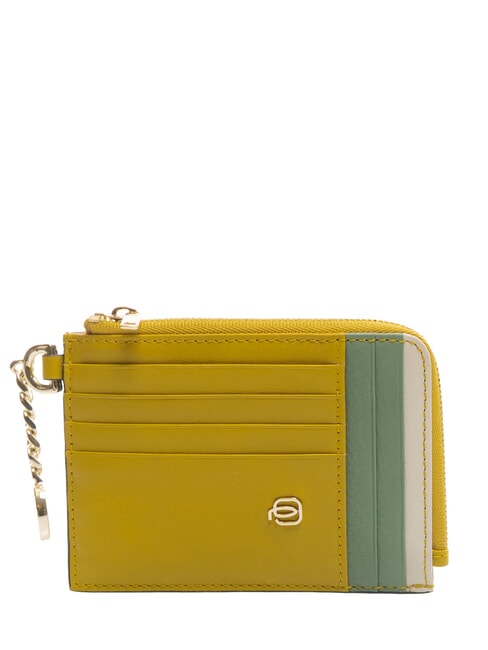 PIQUADRO CIRCLE Portacard / Portachiavi in pelle giallo/verde - Portafogli Uomo