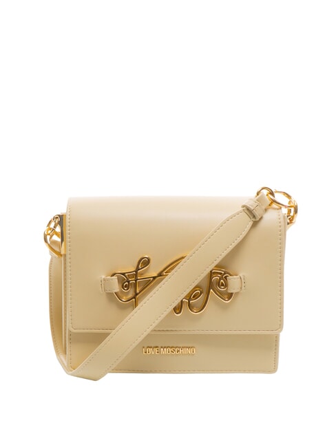 LOVE MOSCHINO CURSIVE LOGO Borsa a spalla con tracolla beige - Borse Donna