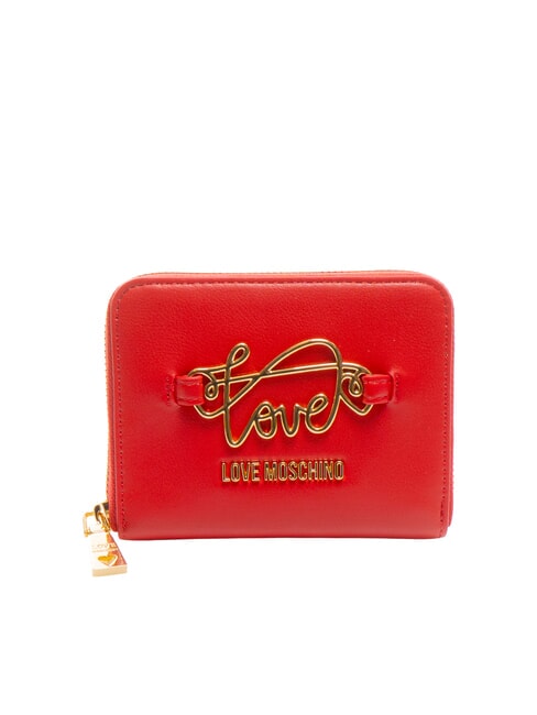 LOVE MOSCHINO LOGO ITALICS Portafoglio zip around ROSSO - Portafogli Donna