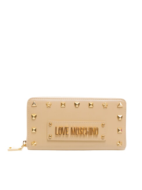 LOVE MOSCHINO BORCHIE Portafoglio zip around beige - Portafogli Donna