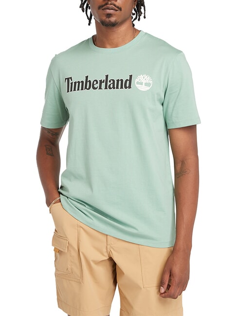 TIMBERLAND KENNEBEC RIVER LINEAR LOGO T-shirt in cotone granite green - T-shirt Uomo