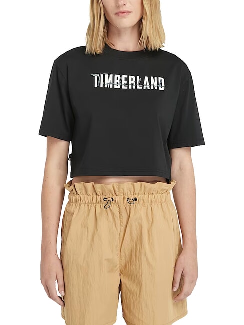 TIMBERLAND CROPPED T-Shirt in cotone NERO - T-shirt e Top Donna