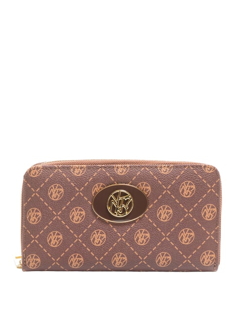YNOT EMILY Portafoglio zip around chocolate logo - Portafogli Donna