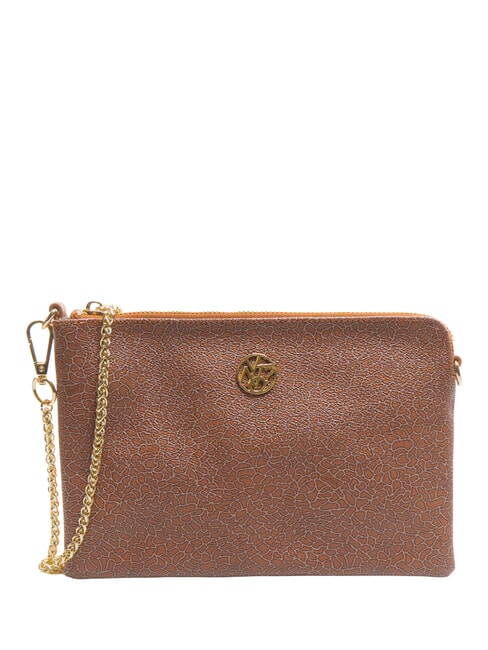 YNOT LUX Clutch a bustina con polsierina tabacco - Borse Donna