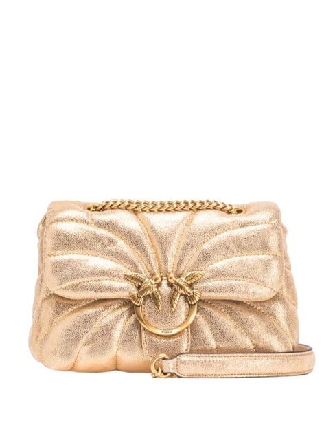 PINKO LOVE PUFF MINI Borsa media in pelle laminata oro/sabbia-antique gold - Borse Donna