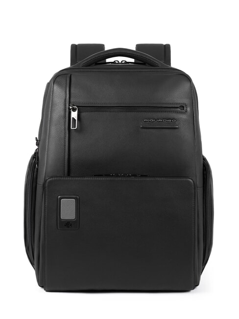 PIQUADRO AKRON Zaino in pelle porta pc 15.6" Nero - Zaini da lavoro porta PC