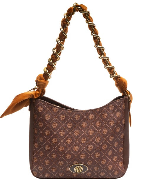 YNOT EMILY  Borsa Hobo a spalla chocolate logo - Borse Donna