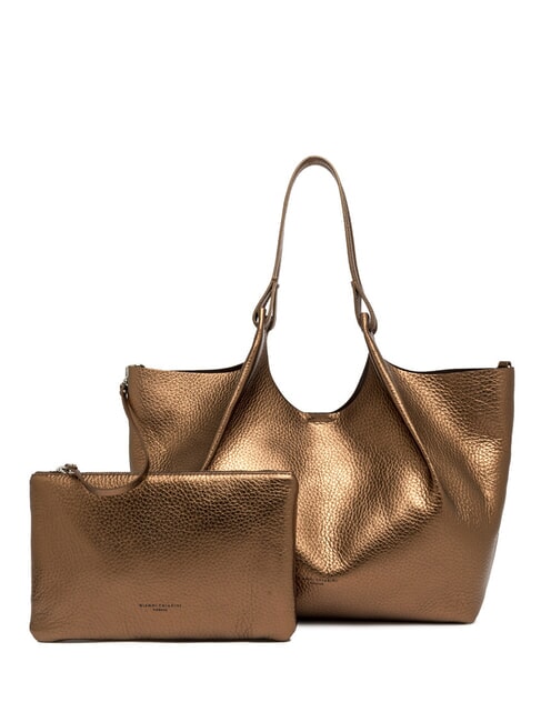 GIANNI CHIARINI DUA Borsa a spalla grande in pelle toasted-t.moro - Borse Donna