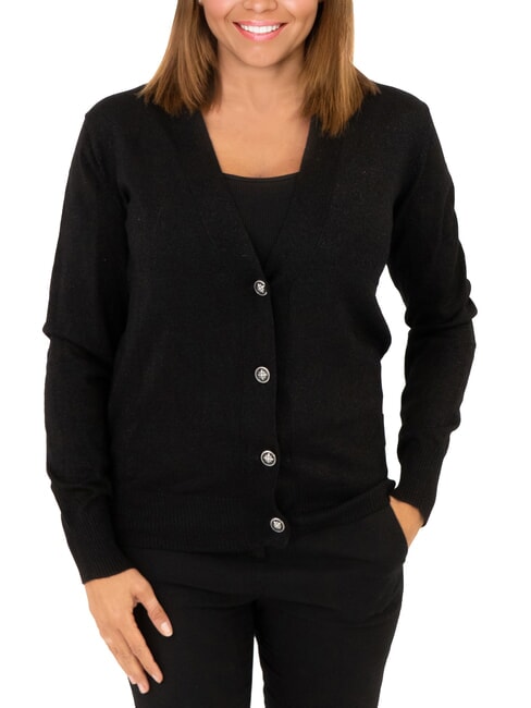 JOHN RICHMOND PEACEFUL Cardigan lurex con bottoni black - Maglie Donna
