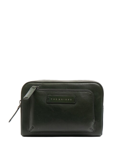 THE BRIDGE FILIPPO Pochette in pelle con polsierina malachite/rut. scuro - Beauty Case