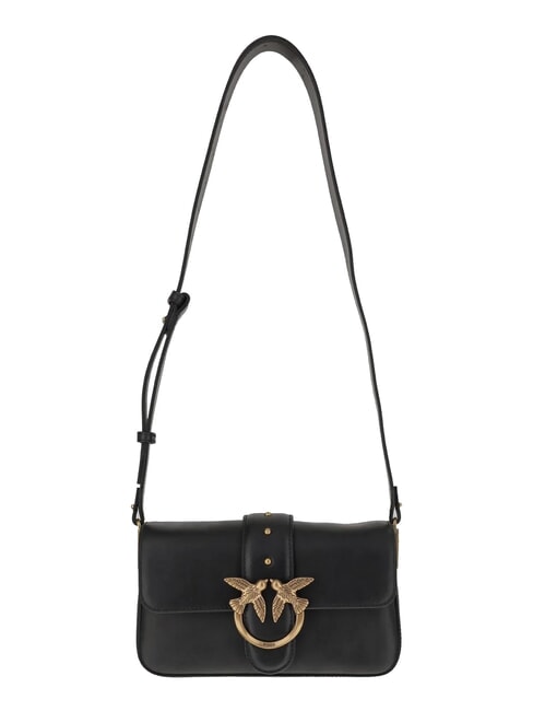 PINKO LOVE ONE MINI Mini Bag a tracolla, in pelle nero-antique gold - Borse Donna