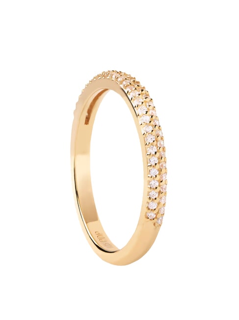 PDPAOLA THE NEW ESSENTIALS TIARA Anello con zirconi placcato oro oro - Anelli