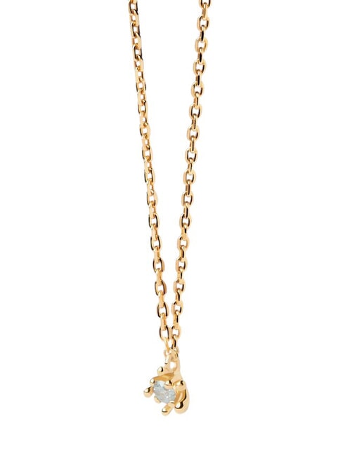 PDPAOLA COLOR GREY FLEUR Collana ciondolo con zircone e griffe oro - Collane