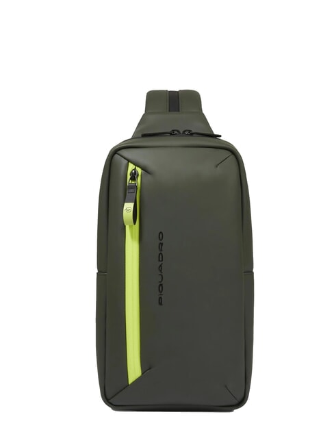 PIQUADRO CORNER SPECIALE GOMMATO  Zaino monospalla VERDE - Zaini da lavoro porta PC