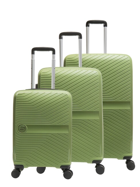 LESAC SLIDE Set 3 trolley ultraresistenti: cabin+medio e grande espandibili sage green - Set Trolley