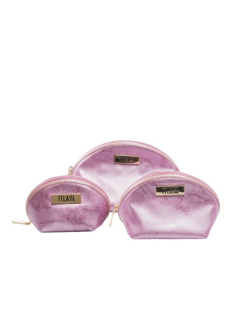 ALVIERO MARTINI PRIMA CLASSE GEO Set tre bustine a matrioska ROSA ORCHIDEA - Bustine & Necessaire