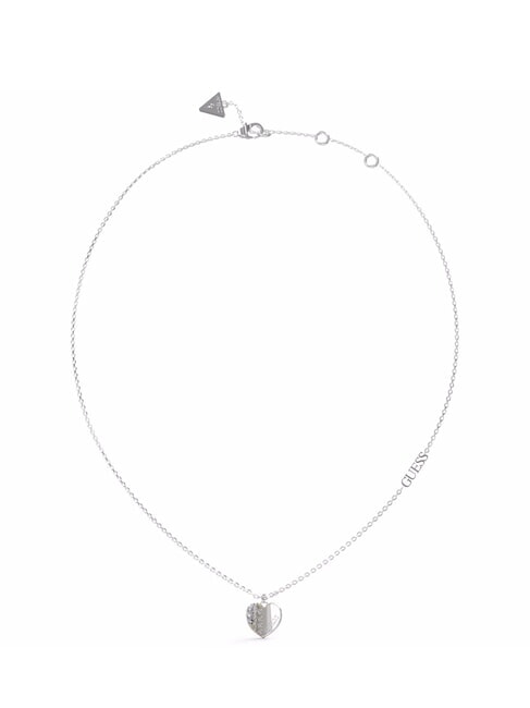GUESS LOVELY Collana con charm cuore e zirconi SILVER - Collane