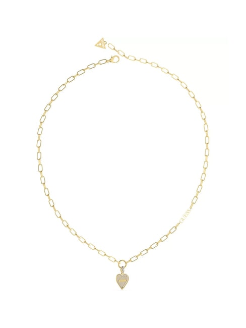 GUESS LOVE ME TENDER Collana con cuore e zirconi yellow gold - Collane
