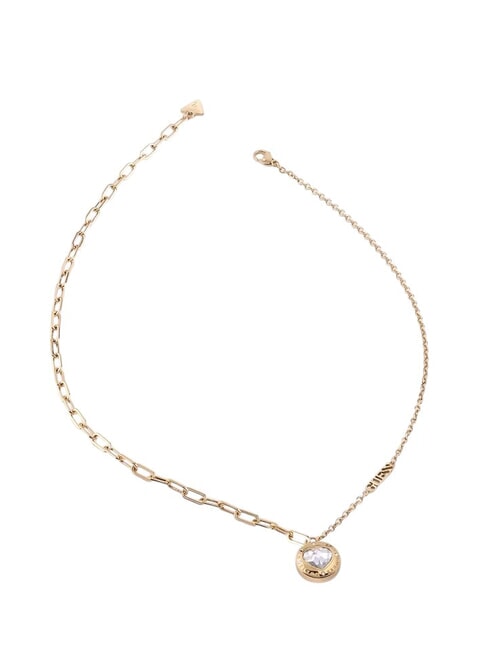 GUESS ROLLING HEARTS Collana con zircone a cuore yellow gold - Collane