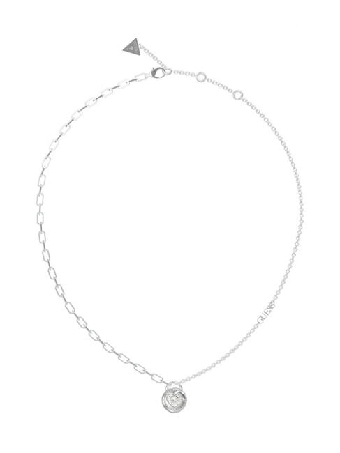 GUESS ROLLING HEARTS Collana con zircone a cuore SILVER - Collane
