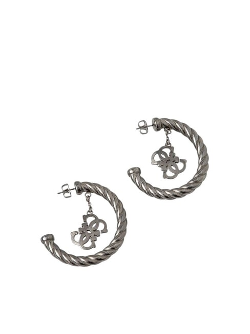 GUESS 4G VINTAGE Orecchini mezzo cerchio con charm antique silver - Orecchini