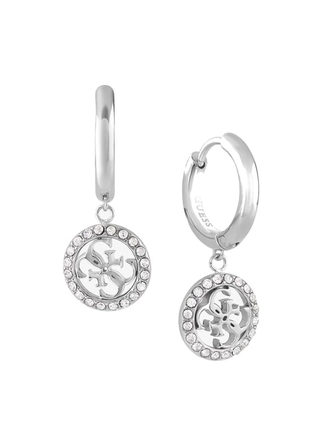 GUESS LIFE IN 4G Orecchini a cerchio con charm 4G SILVER - Orecchini