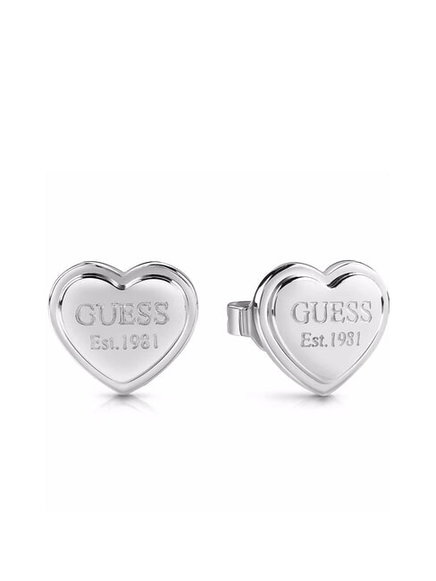 GUESS STUDS PARTY Orecchini a cuore logati SILVER - Orecchini